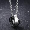 Collier de marque pour couple, cadeau populaire et bon marché, pendentif double anneau en titane, coupe multifacettes, je serai toujours avec toi, bijoux de couple gravés