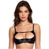 1/4 Cup Push-up Underwire Shelf Bra Satin Hollow Out Adjustable Straps Balconette Bralette for Women Lingerie Sleepwear