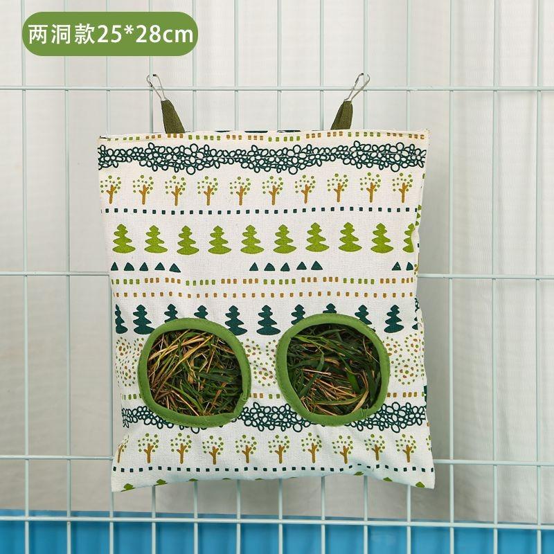 Hanging 2/3 Holes Hay Bag for Bunny Guinea Pigs Small Animal Feeder Rabbit Food Dispensers Bag Cage Accessories Pet Feeding Bag
