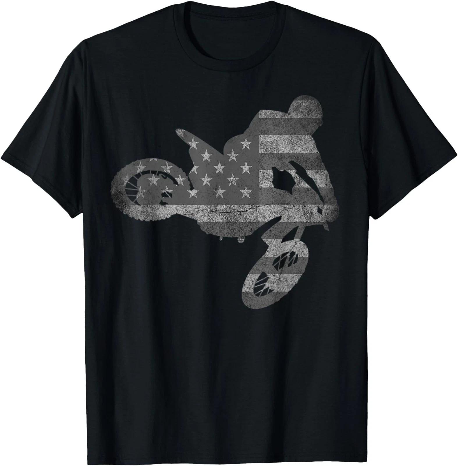 Dirt Bike American Flag T-Shirt | Motocross Enduro Shirt T-Shirt 140