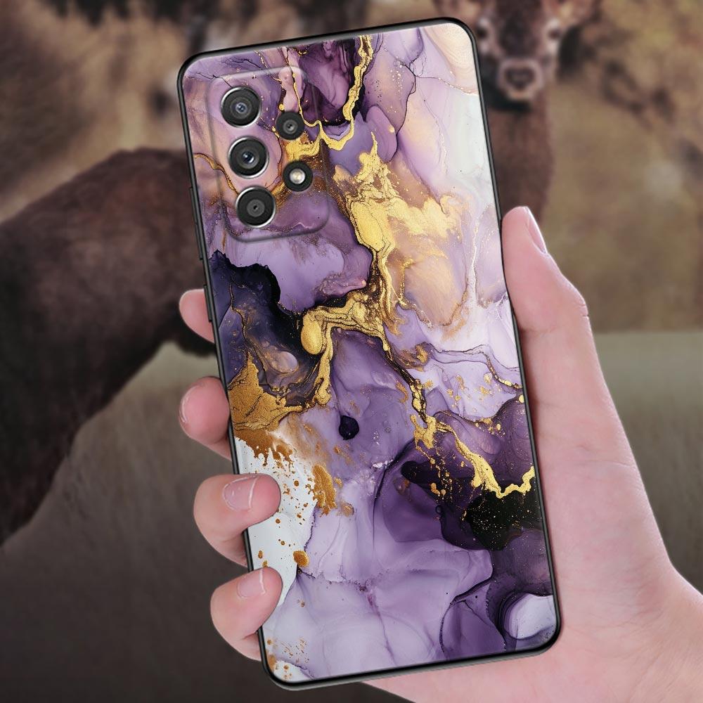 Watercolor Abstract Marble Pattern Phone Case For Samsung Galaxy A57 A56 A37 A55 A36 A26 A54 A52 A35 A34 A17 A16 A15 A07 Cover