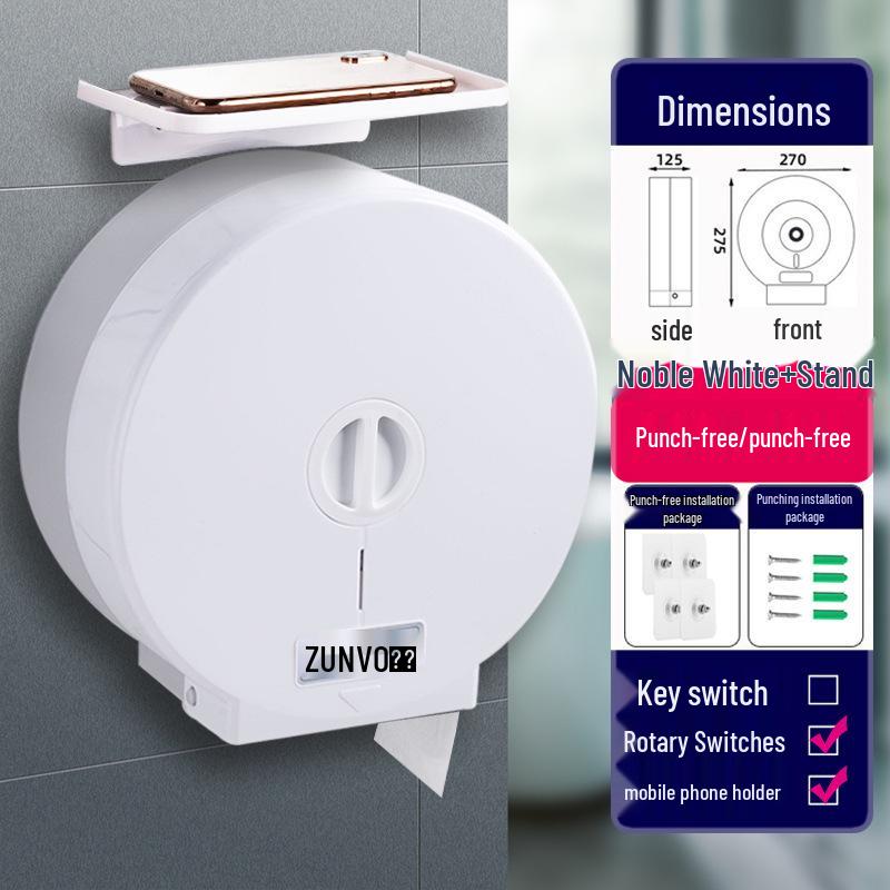 Wall-Mounted Waterproof Jumbo Toilet Paper Holder for Hotel Bathrooms