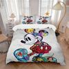 3pcs Set Mickey Mouse, Disney Characters, Tattoo Style Bedding Set with Duvet Cover+Pillowcases, All-Season Polyester, Zipper Closure80