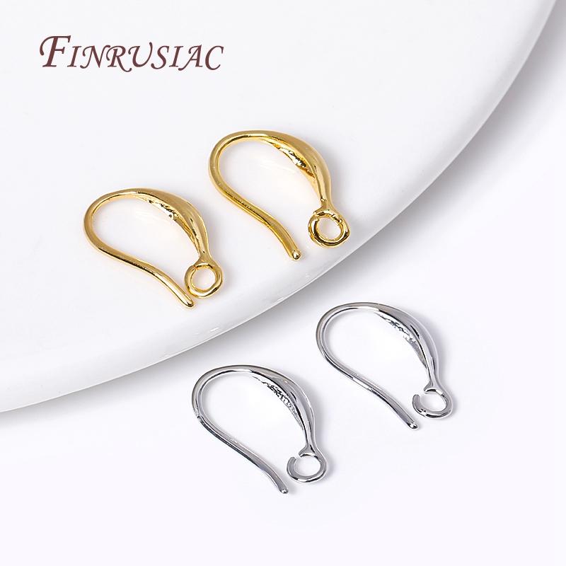 18K Gold Plated Earwire Earring Hooks with Open Loop, Ear Wire For Earrings Making Supplies DIY Accessories