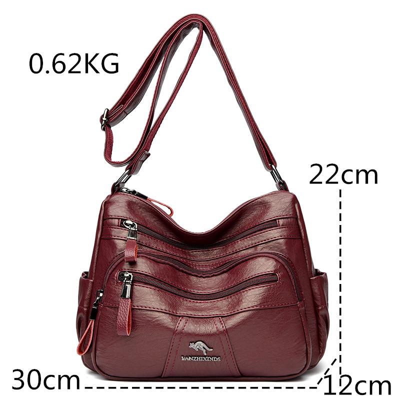 Genuine Brand Leather Shoulder Bag Casual Tote Bag Fashion Design Handbag Daily Commuter Messenger Bags Female Solid Color Purse