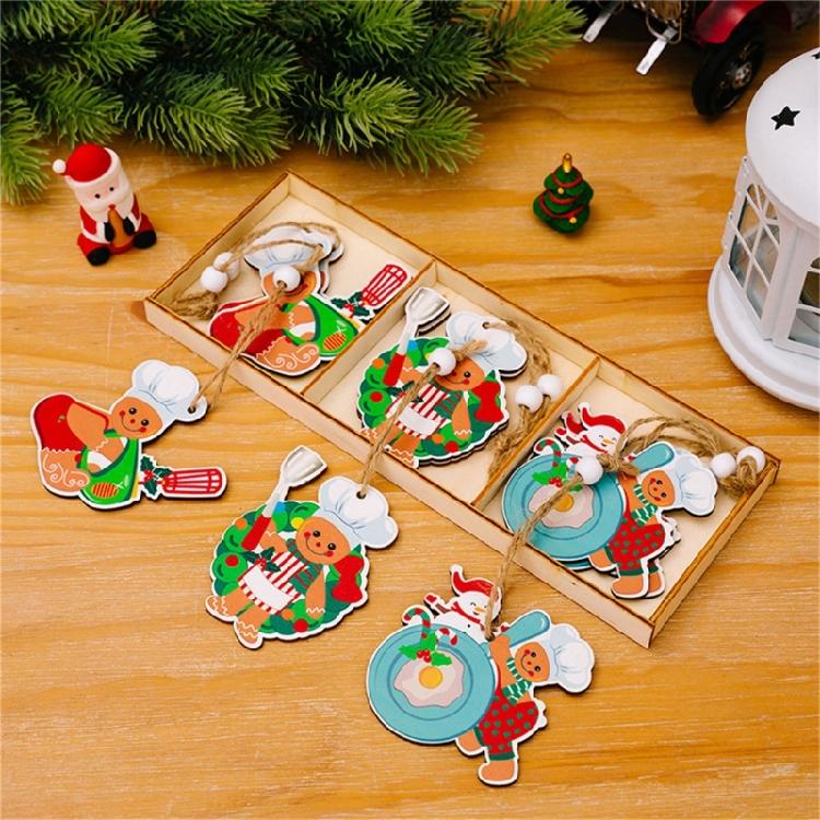 Artistic Wood Gingerbreads Man Ornament Delicate Wood Gingerbreads Man Hanging Ornament Charm For Family Holiday Fun