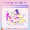VOFUN-4 Tier Iridescent Display Risers Stand, Plastic Risers For Display, Perfume Organizer, Display For Figures