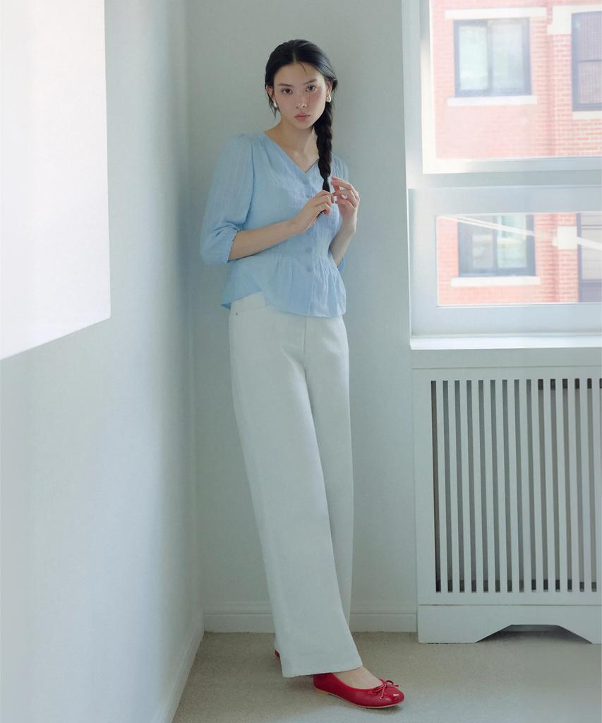 ROEM White Wide Denim Pants Rmtjg26Rt1