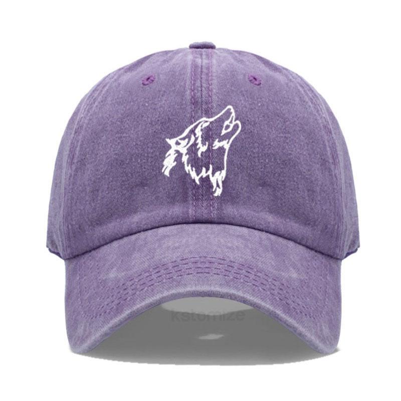 Women's Baseball Cap Men's Washed Cotton Wolf Howl Embroidery Embroidery Dad Hat Sport Golf Caps For Man Sun Hats Dropshipping