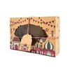 3PCS Multicolor Eid Mubarak Packaging Boxes Kraft Paper PVC Window Ramadan Gift Box Mixed Pattern Rectangle Packing Box