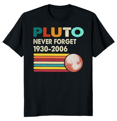NEW LIMITED Never Forget Pluto Retro Vintage Novelty Tee