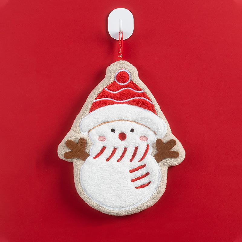 1PC Coral Fleece Children Christmas Creative Small Towel Thickened Hand Towel Multi Element Hanging Cute Embroidery Household