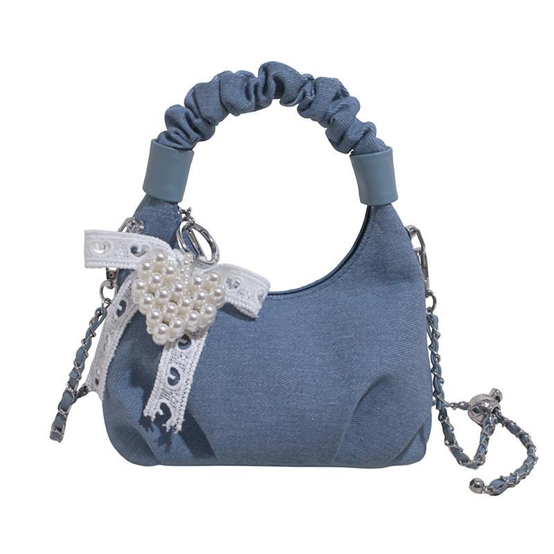 Urban Minimalist Pu Clutch Bag With Chain Shoulder Strap And Pleated Handle For Daily Use