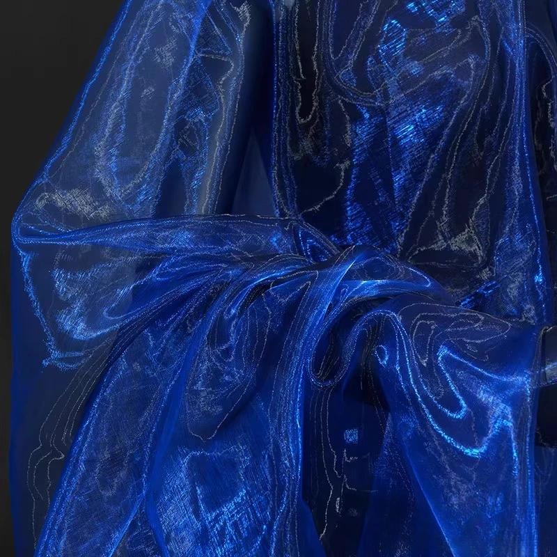 100x150cm Buntes Organza-Tüll-Gradient-Funkelndes Gewebe für Designer-Styling Glänzendes Kleid Bekleidungszubehör Bühnendekoration