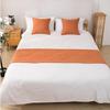 Orange Waffle Bed Flag Simple and Pure Color Bed Decoration Hotel Bedroom Dustproof Cloth Home Textile Bedding Bed Runner Matching Color Throw Pillow