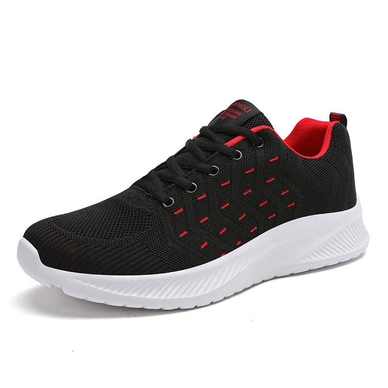 Men's fly-woven mesh breathable sports casual shoes trendy non-slip cushioning fitness casual versatile running shoes