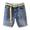 2024 Men's Summer Loose Fit Denim Shorts: Mid-Length, Korean Style, Trendy, Straight Fit