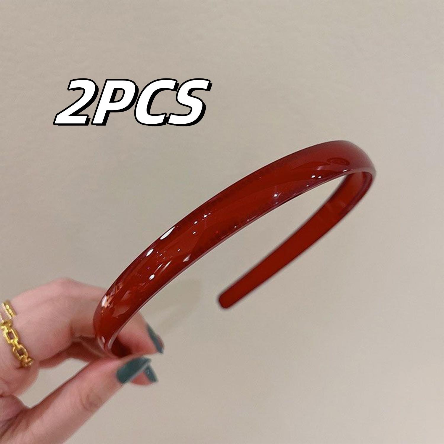 

2Pcs Retro Red Black Headband For Woman Fashion Temperament Hair Hoop Wash Face Hair Band Female Party Hair Accessories Gifts
