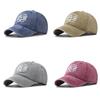 Casual Cotton Baseball Hat With Washed Design Letter Print For Adults Outdoor Sun Protection
