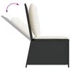 Garden Sofa with Cushions Black and Cream White Poly Rattan