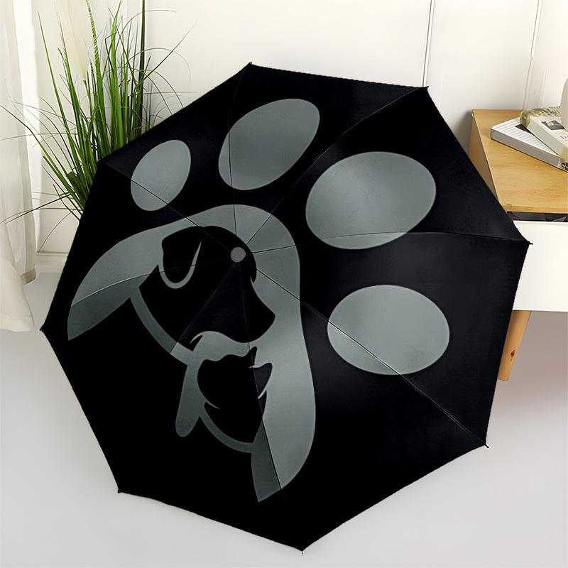 

1pc Paw Print Dog Automatic Folding Umbrella - Portable Collapsible Design, 8-Rib Iron Frame, Durable Fabric yy251125155