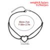 Hip-Hop Personality Black Cross Chain Necklace Female, Retro Heart-Shaped Double-Layer Collarbone Necklace