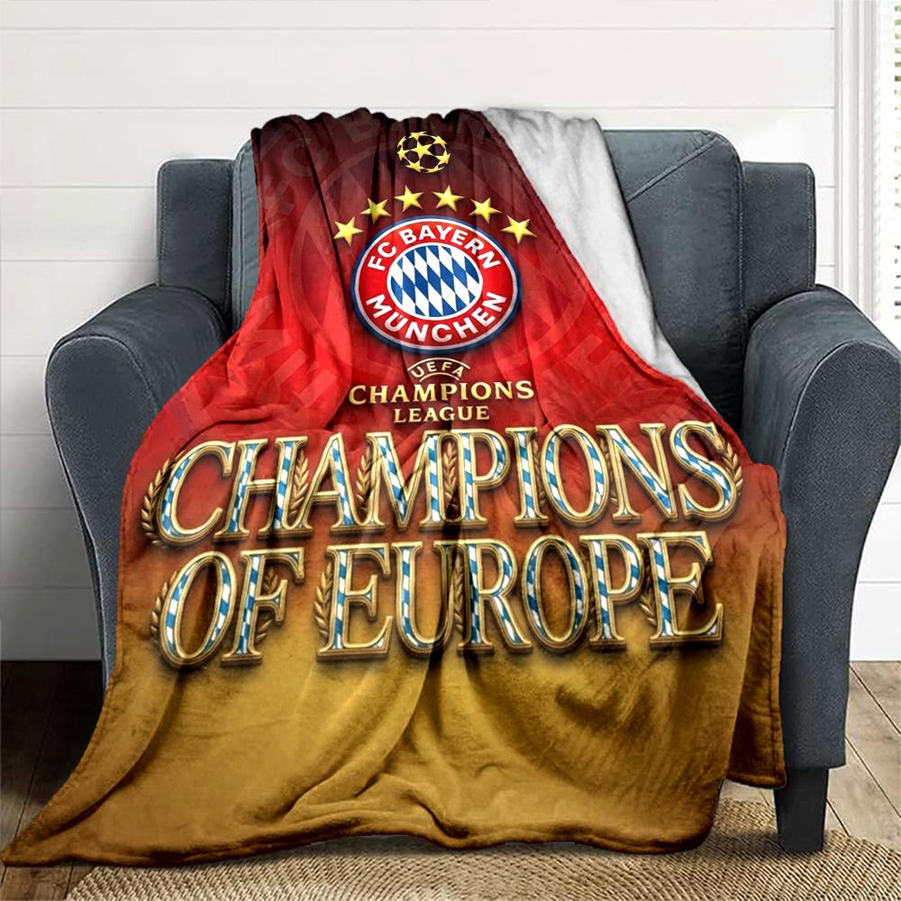 Fc Bayern München Print Flannel Blanket High Quality Warm Comfortable Cover for All Seasons Perfect for Gifts Home Decor