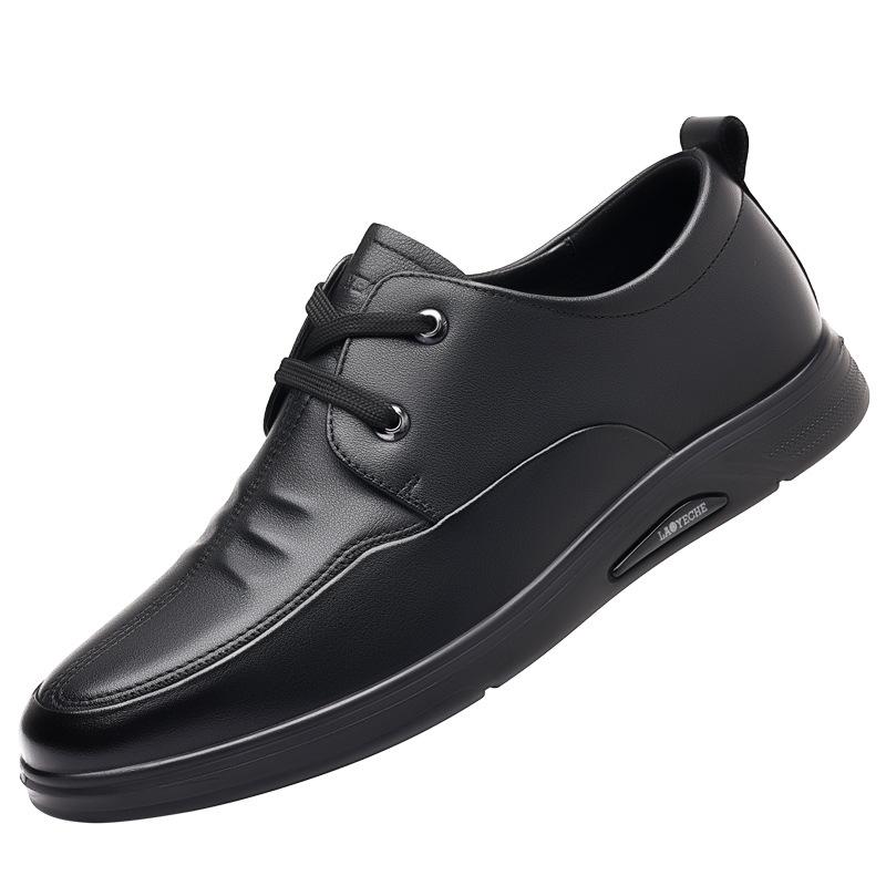 Classic Car Casual Leather Shoes Men's Leather Breathable Business Dress Versatile Soft Sole Non-slip Thick Sole Dad Shoes One Pedal