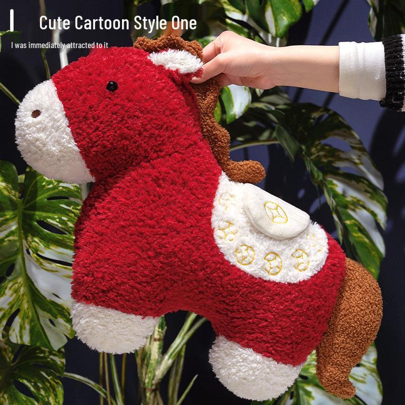 Year of the Horse Plush Pillow Doll - Sofa Decoration & Spring Fest Gift Fortune Horse