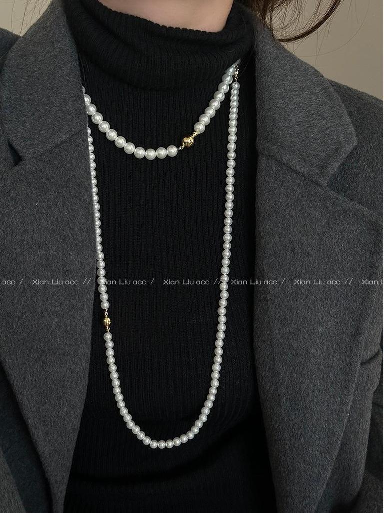 Elegant Shijia perlekjede: 2024 Magnetisk kragebenskjede for kvinners høst- og vinterstil