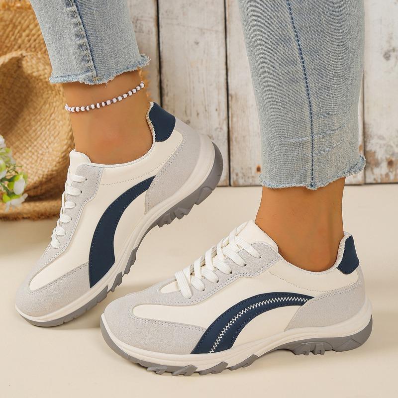Large Size Versatile Dad Shoes Women's Spring and Autumn New Color Matching Breathable Flat-soled Sports Shoes Casual Little White Shoes