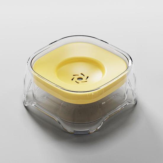 Floating Bowl Transparent Pet Water Dispenser 2000ML Large Capacity Suspended Plate Design Stable Water Surface Pet Dish