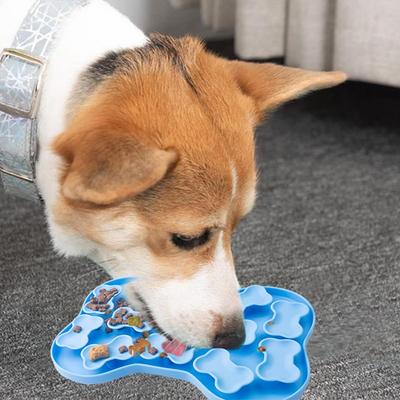 Manteles individuales de silicona con forma de hueso para mascotas, Ventosas para gatos y perros, Comederos antideslizantes para mascotas, Platos de silicona para comida lenta para mascotas