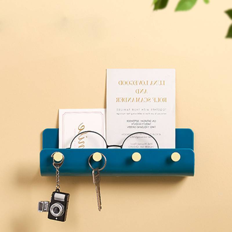 Adhesive Hanging Key Holder Wall Mounted Kitchen Drying Rack Durable No Drilling Storage Container for Bracelet Phone Mails