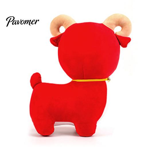 Soft Polyester Plushie Lucky Sheep Plush Toy, Chinese Zodiac Fortune Lamb Doll with Bell Decorative Accessories Collar, Cute Mascot for New