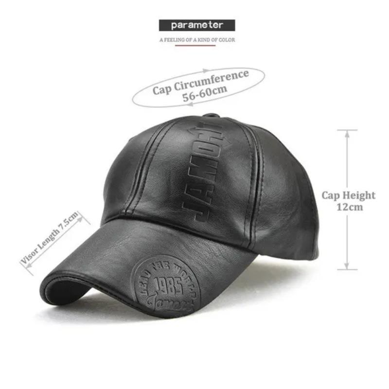 1PC Autumn Winter Men and Women's PU Leather Baseball Cap Waterproof Windproof Hat Stamping Logo Outdoor Sports Gorras Baseball Casquette
