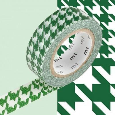 Masking Tape - MT Deco - Pied de Poule Vert - Papier Washi - Repositionnable - Mixte