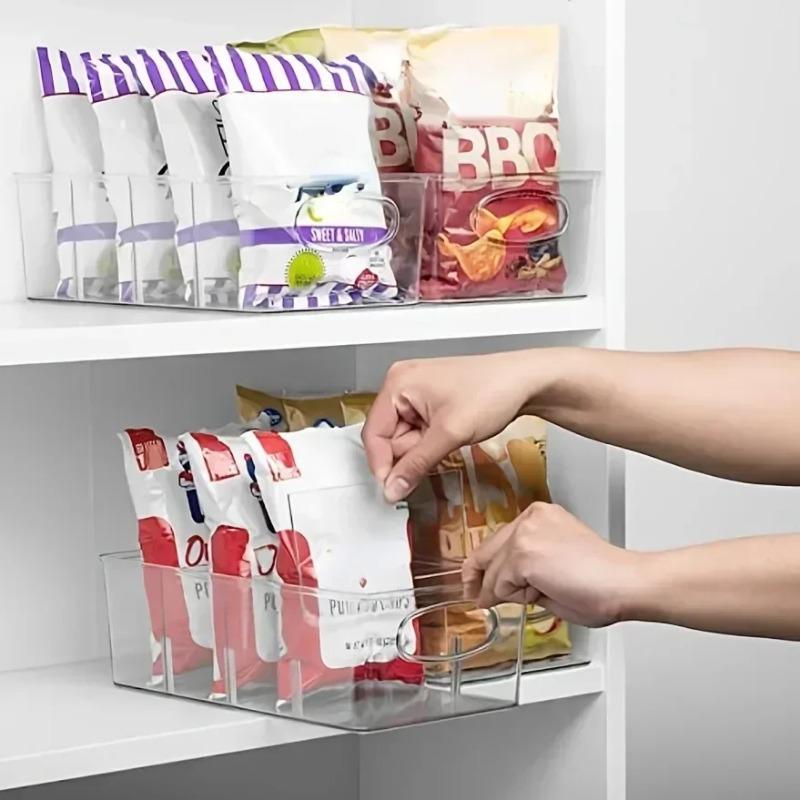 Large Capacity Clear Fridge Storage Box Plastic Organizer Bin with Divider for Food and Pantry Organization Kitchen Organizer