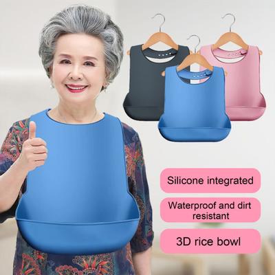 Adult Bibs Large Silicone Adult Bib for Eating Adjustable Waterproof Clothes Protector