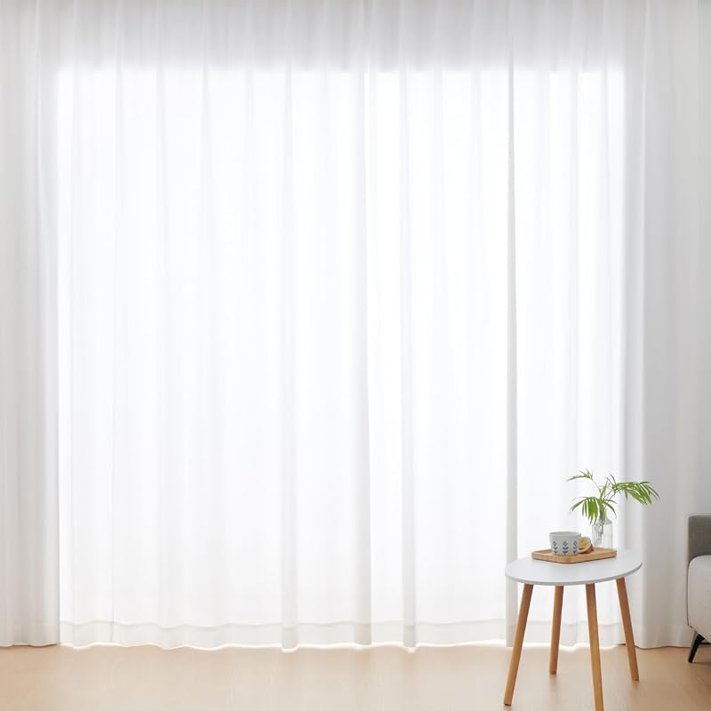 Kumori Heat-Insulating Lace Curtains: UV Cut (approx. 85%), Opaque, Energy-Saving, Heat Retention, Washable, with Hooks, 100cm Wide X 176cm Long, Set