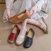 Women's Shoes 2025 Summer New Soft-soled Leather Lazy Shoes One-pedal Flat-soled Hollow Single Shoes Mother Maternity Women's Shoes