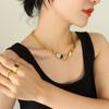 Direct Supply To Europe, America And Other Non-Fading High Street Rock Hip-Hop Style Inlaid Zircon Snakehead Necklace Accessories