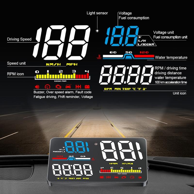 Windshield Projector Meter Car Speedometer Tachometer Head Up Display for Car