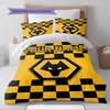 Name Custom Wolverhampton Wanderers Pattern Bedding Set Quilt Cover Pillowcase Home Decor Gift (1 * Duvet Cover + 2 * Pillowcase, Without Core)