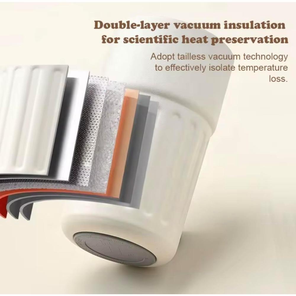 1 Stück Thermosbecher 14OZ Edelstahl Reisekaffeebecher, Smart Display Thermoskanne, Auslaufsicherer Wasserbecher, Kann heiße und kalte Getränke halten