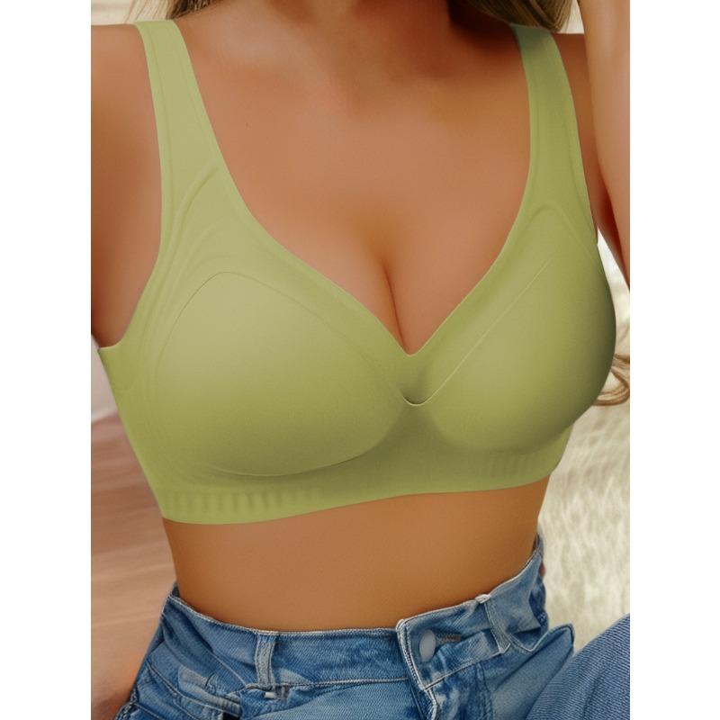 Women Seamless Wireless Comfortable Plus Size Backless Vest Style Sports Push Up Bra