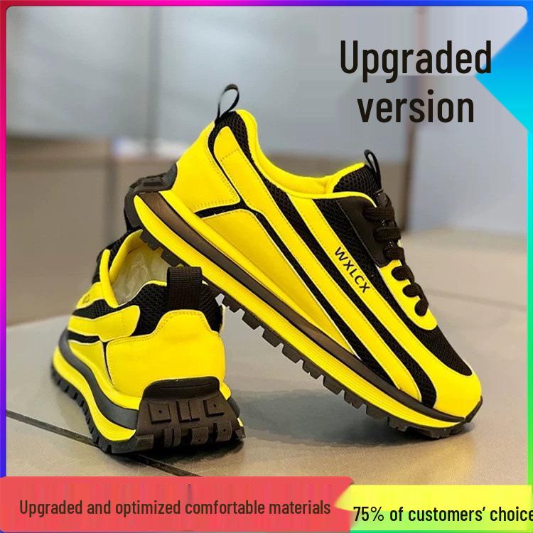 Men's Trendy European Mesh Running Shoes - Versatile & Breathable Casual Sneakers for Teens & Dads