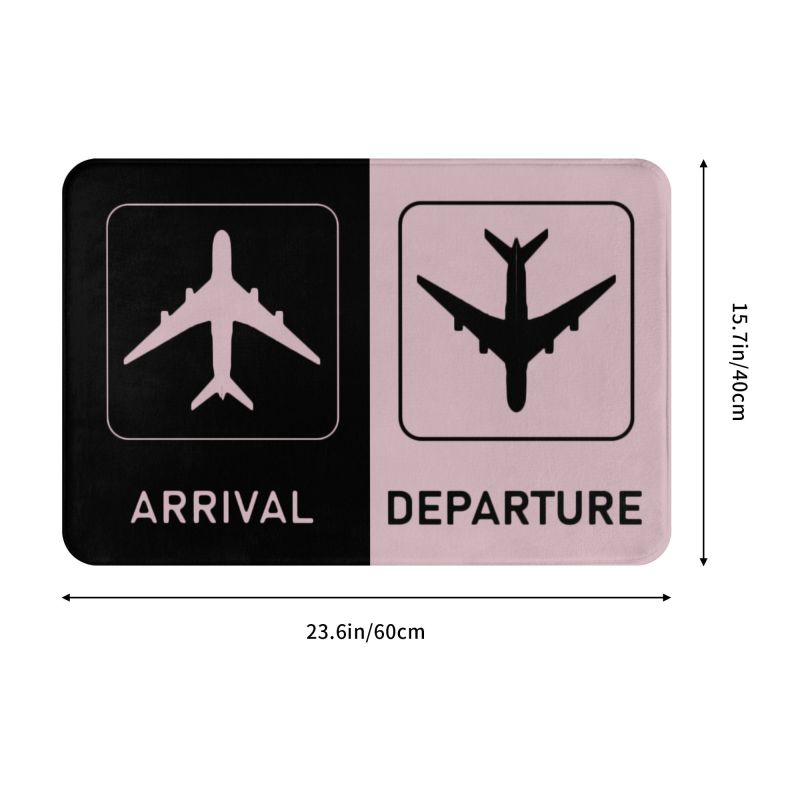 Personalized Plane Arrivals And Departures Doormat Mat Anti-Slip Plane Aviation Airplane Kitchen Bath Garden Rug Carpet 40*60cm