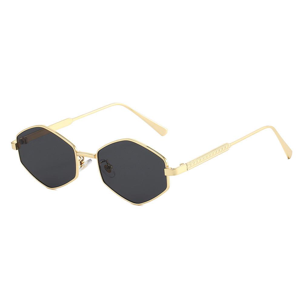 New fashionable metal rhombus large frame sunglasses ins European and American personalized outdoor driving UV protection sunglasses tide