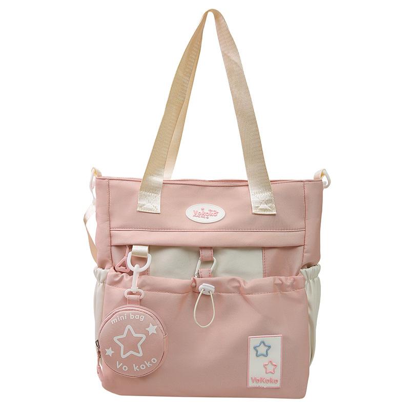 Schoolbag schoolbag for female junior high school students ins college style casual contrasting color backpack for third to sixth graders High school